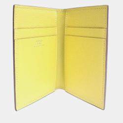Pre Owned Hermès MC2 Euclid Yellow Leather Card Holder (B)