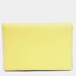 Pre Owned Hermès MC2 Euclid Yellow Leather Card Holder (B)
