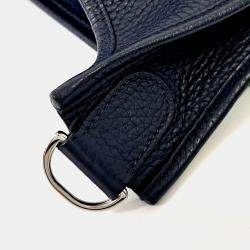 مملوكة مسبقًا Hermes Navy Blue Leather Evelyne 29 (X)