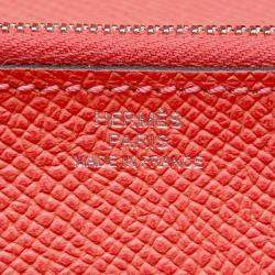 Pre Owned Hermes Kelly Wallet Long To Go Casaque Blue Indigo/Rouge Sellier/Rose Texas Epsom