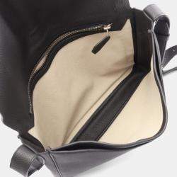 Pre Owned Hermes Steve Light Junior Black Togo Calfskin Leather Messenger Bag