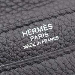 Pre Owned Hermes Steve Light Junior Black Togo Calfskin Leather Messenger Bag