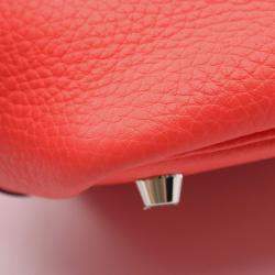 Pre Owned Hermes Picotin Lock 18 Rose Texas Taurillon Clemence Leather Palladium Hardware Top Handle Bag