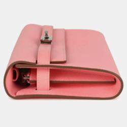 Pre Owned Hermes Kelly wallet to go Rose Sakura Epsom