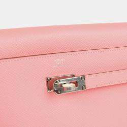 Pre Owned Hermes Kelly wallet to go Rose Sakura Epsom
