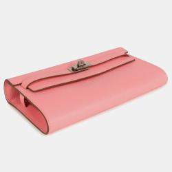 Pre Owned Hermes Kelly wallet to go Rose Sakura Epsom