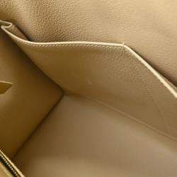 Pre Owned Hermes Kelly 28 Beige Box Calfskin Leather Sellier Top Handle