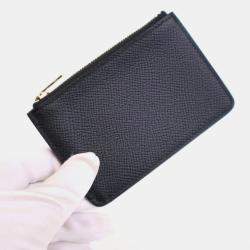 Pre Owned Hermes Constance Slim Noir Epsom Calfskin Leather Wallet
