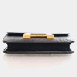 Pre Owned Hermes Constance Slim Noir Epsom Calfskin Leather Wallet
