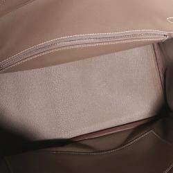 Pre Owned Hermes Birkin 35 Etoupe Togo Calfskin Leather Top Handle Bag