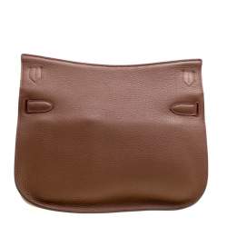 Pre Owned Hermes Gold/Bordeaux Clemence Leather Jypsiere 28 Bag