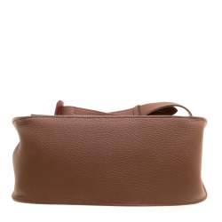 Pre Owned Hermes Gold/Bordeaux Clemence Leather Jypsiere 28 Bag