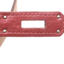 Pre Owned Hermes Gold/Bordeaux Clemence Leather Jypsiere 28 Bag