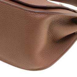 Pre Owned Hermes Gold/Bordeaux Clemence Leather Jypsiere 28 Bag