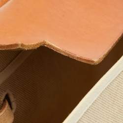 Pre Owned Hermes Tan/Beige Canvas and Leather 2 in 1 Herbag 39 Bag