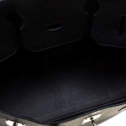 Hermes Black Clemence Leather Palladium Hardware Shoulder Birkin 42 Bag