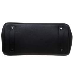 Hermes Black Clemence Leather Palladium Hardware Shoulder Birkin 42 Bag