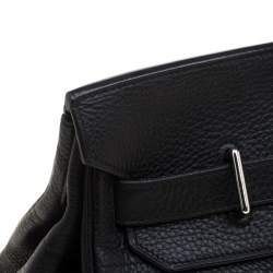 Hermes Black Clemence Leather Palladium Hardware Shoulder Birkin 42 Bag