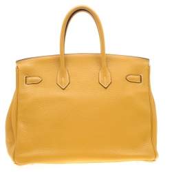 Hermes Soleil Togo Leather Palladium Hardware Birkin 35 Bag