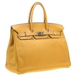 Hermes Soleil Togo Leather Palladium Hardware Birkin 35 Bag