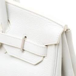 Hermes White Togo Leather Palladium Hardware Birkin 35 Bag