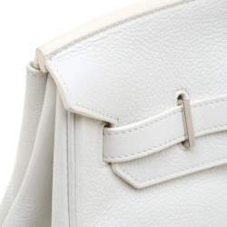 Hermes White Togo Leather Palladium Hardware Birkin 35 Bag