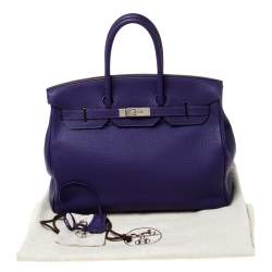 Hermes Ultraviolet Togo Leather Palladium Hardware Birkin 35 Bag