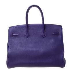 Hermes Ultraviolet Togo Leather Palladium Hardware Birkin 35 Bag