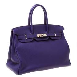 Hermes Ultraviolet Togo Leather Palladium Hardware Birkin 35 Bag