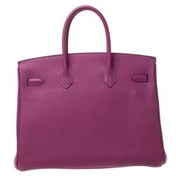 Hermes Tosca Togo Leather Palladium Hardware Birkin 35 Bag