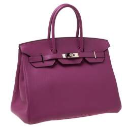 Hermes Tosca Togo Leather Palladium Hardware Birkin 35 Bag