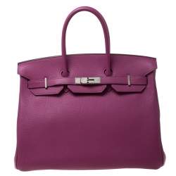 Hermes Tosca Togo Leather Palladium Hardware Birkin 35 Bag