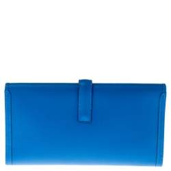 Pre Owned Hermes Blue Brighton Swift Leather Elan 29 Jige Clutch