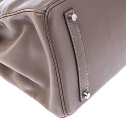 Hermes Etoupe Swift Leather Palladium Hardware Birkin 35 Bag