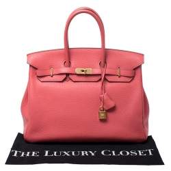 Hermes Bougainvillier Clemence Leather Gold Hardware Birkin 35 Bag