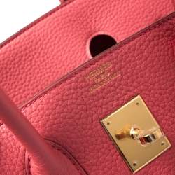 Hermes Bougainvillier Clemence Leather Gold Hardware Birkin 35 Bag