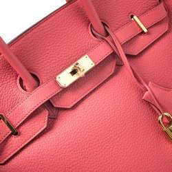 Hermes Bougainvillier Clemence Leather Gold Hardware Birkin 35 Bag