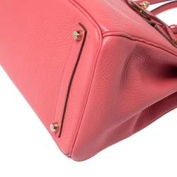 Hermes Bougainvillier Clemence Leather Gold Hardware Birkin 35 Bag