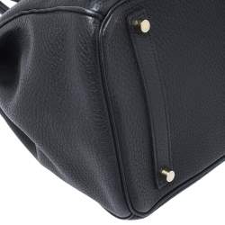 Hermes Black Fjord Leather Gold Hardware Birkin 35 Bag