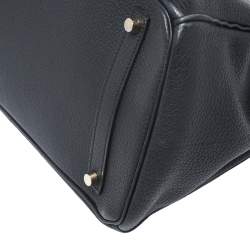 Hermes Black Fjord Leather Gold Hardware Birkin 35 Bag