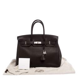 Hermes Ebene Togo Leather Palladium Hardware Birkin 35 Bag