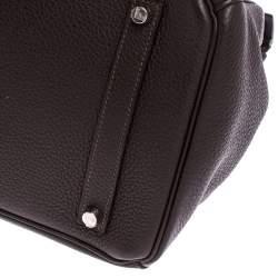 Hermes Ebene Togo Leather Palladium Hardware Birkin 35 Bag