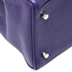 Pre Owned Hermes Ultraviolet Clemence Leather Palladium Hardware Kelly Retourne 35 Bag