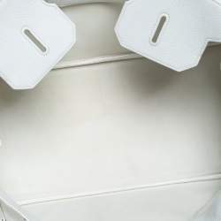 Hermes White Taurillon Clemence Leather Palladium Hardware Shoulder Birkin 42 Bag
