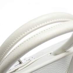 Hermes White Taurillon Clemence Leather Palladium Hardware Shoulder Birkin 42 Bag