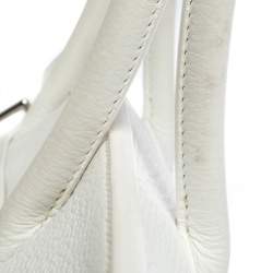 Hermes White Taurillon Clemence Leather Palladium Hardware Shoulder Birkin 42 Bag