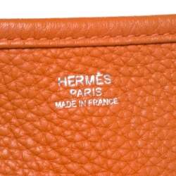 Pre Owned Hermes Feu Togo Leather Evelyne III PM Bag