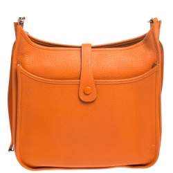 Pre Owned Hermes Feu Togo Leather Evelyne III PM Bag