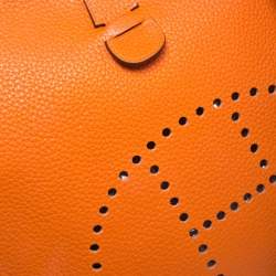 Pre Owned Hermes Feu Togo Leather Evelyne III PM Bag