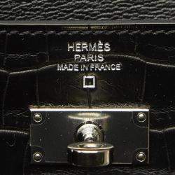 Hermes Black Alligator Leather Kelly Wallet